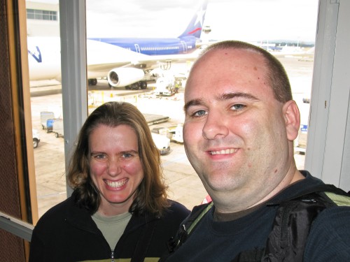 Simon and Leanne at Auckland Airport