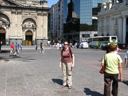 Leanne in Plaza de Armas, Santiago