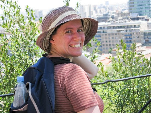 Leanne at Cerro Santa Lucia, Santiago