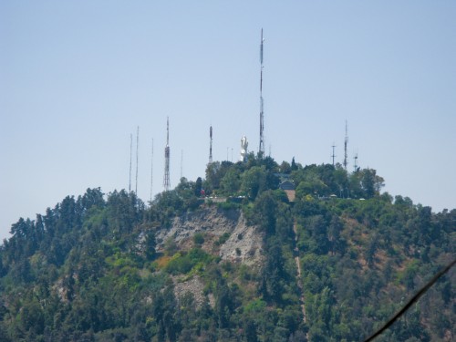 View of Cerro San Cristobal from Cerro Santa Lucia, Santiago