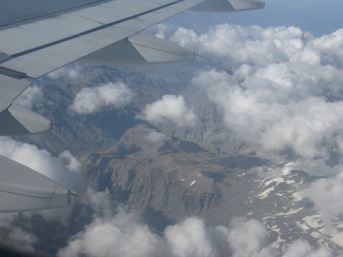 Flying over the Andes