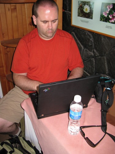 Simon at Puerto Blest - catching up on some blogging