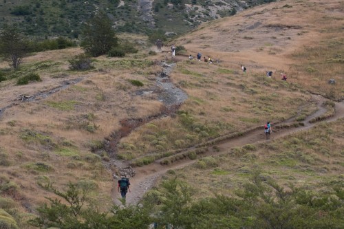 The steep climb up - Torres del Paine, Chile