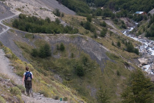 Walking up the valley towards Campamento Chileno - Torres del Paine, Chile