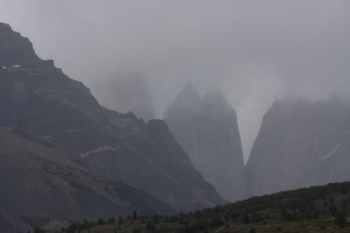 The towers by the time we reached the bottom - Torres del Paine, Chile
