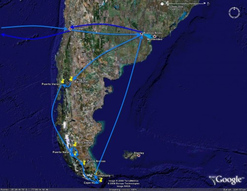 Buenos Aires to Sydney - trip overview