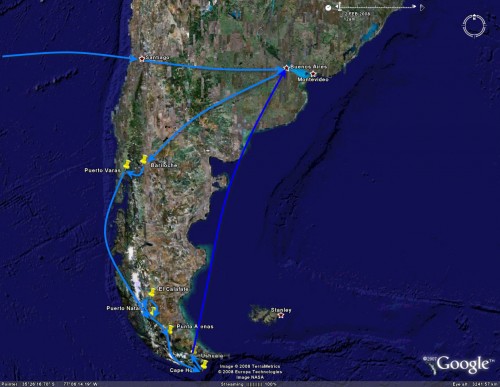 Ushuaia to Buenos Aires - trip overview