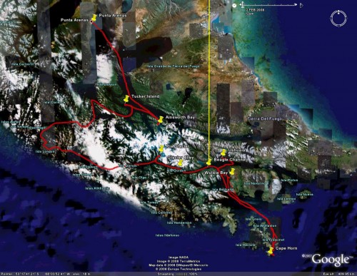 Cruceros Australis - satellite view