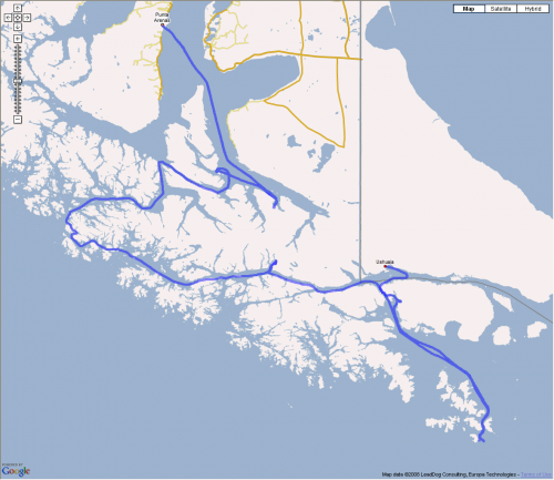 Cruceros Australis - map view