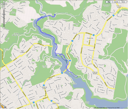 Map of walk - Davidson Park, Sydney 20080903