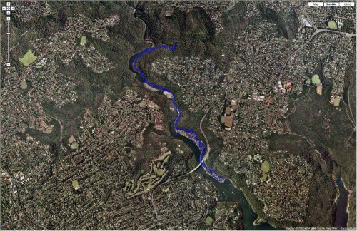 Satellite view of walk - Davidson Park, Sydney 20080903