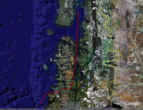 Navimag day 2 - Satellite View