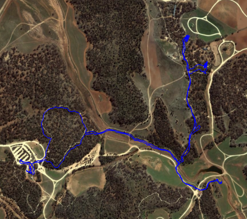 GPS track of the path I took walking around Monarto Zoo