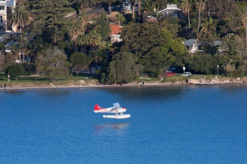 Seaplane lands on Pittwater