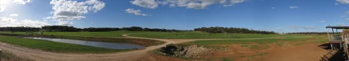 Giraffe enclosure panorama - Monarto Zoo